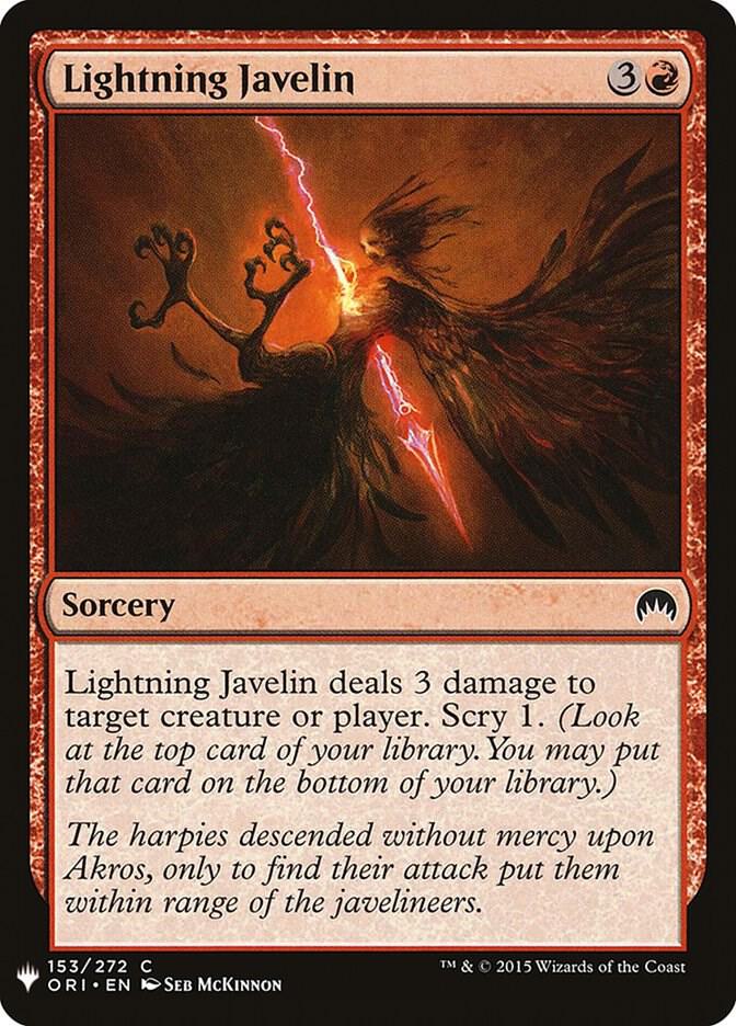 Lightning Javelin 153 card from The List Reprints