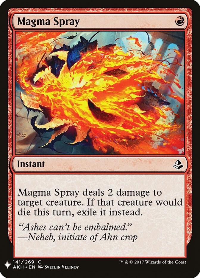 Magma Spray 141 card from The List Reprints