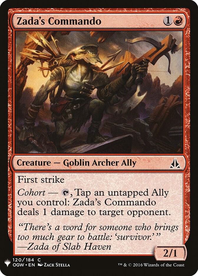 Zada's Commando 120 card from The List Reprints