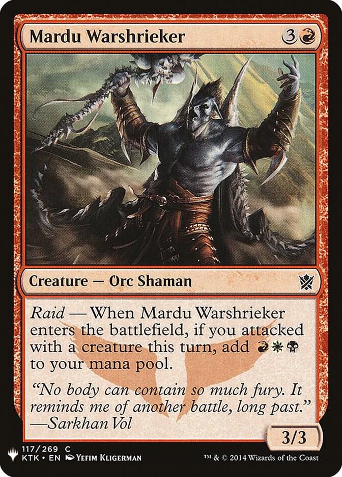 Mardu Warshrieker 117 card from The List Reprints