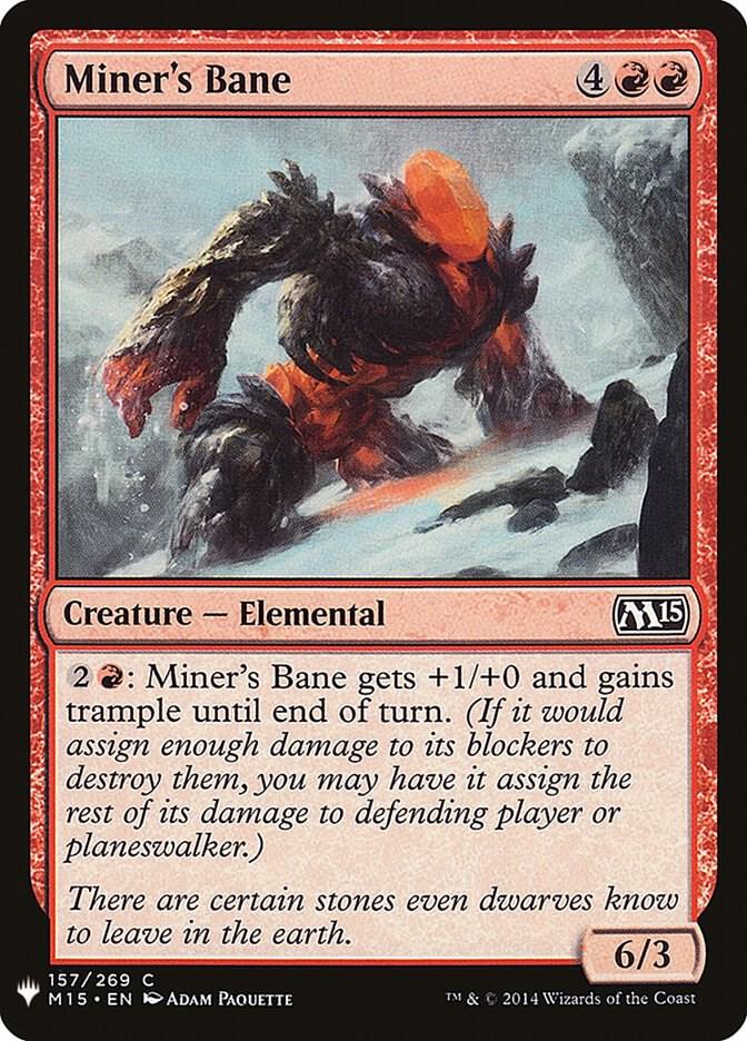 Miner's Bane 157 card from The List Reprints