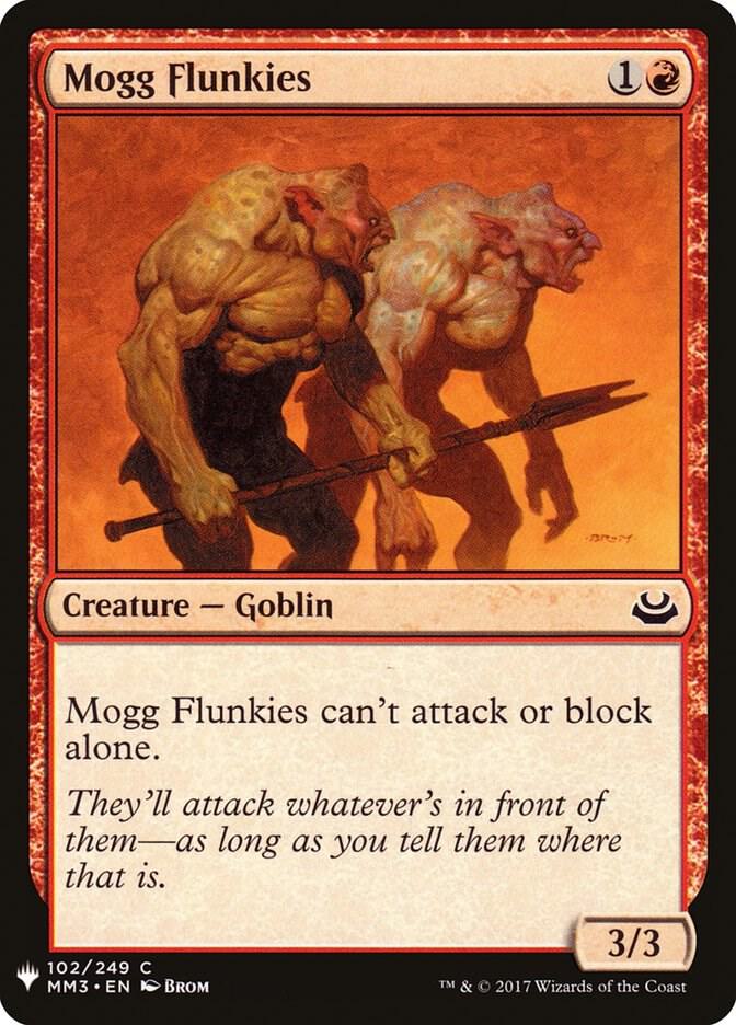 Mogg Flunkies 102 card from The List Reprints
