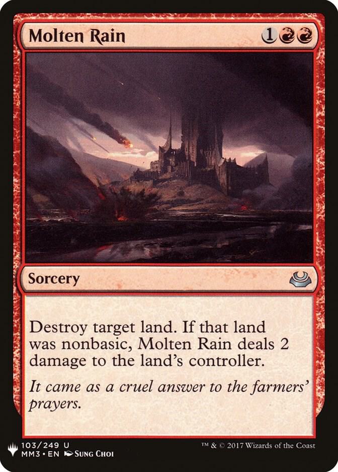 Molten Rain 103 card from The List Reprints