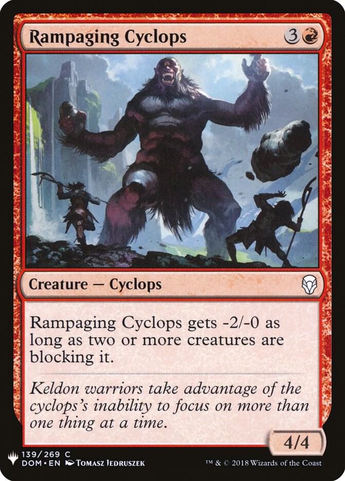 Rampaging Cyclops 139 card from The List Reprints