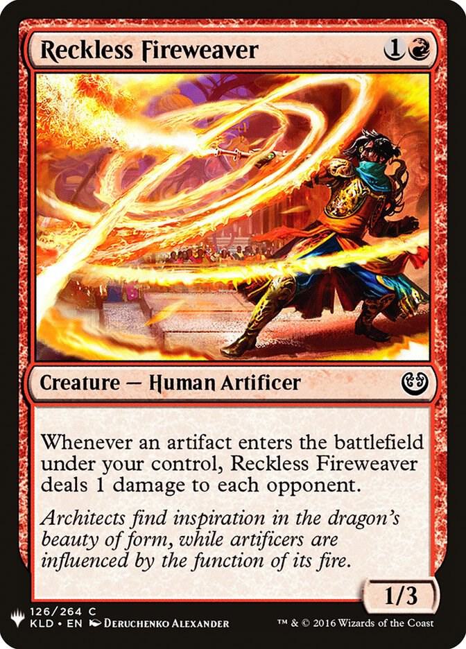 Reckless Fireweaver 126 card from The List Reprints