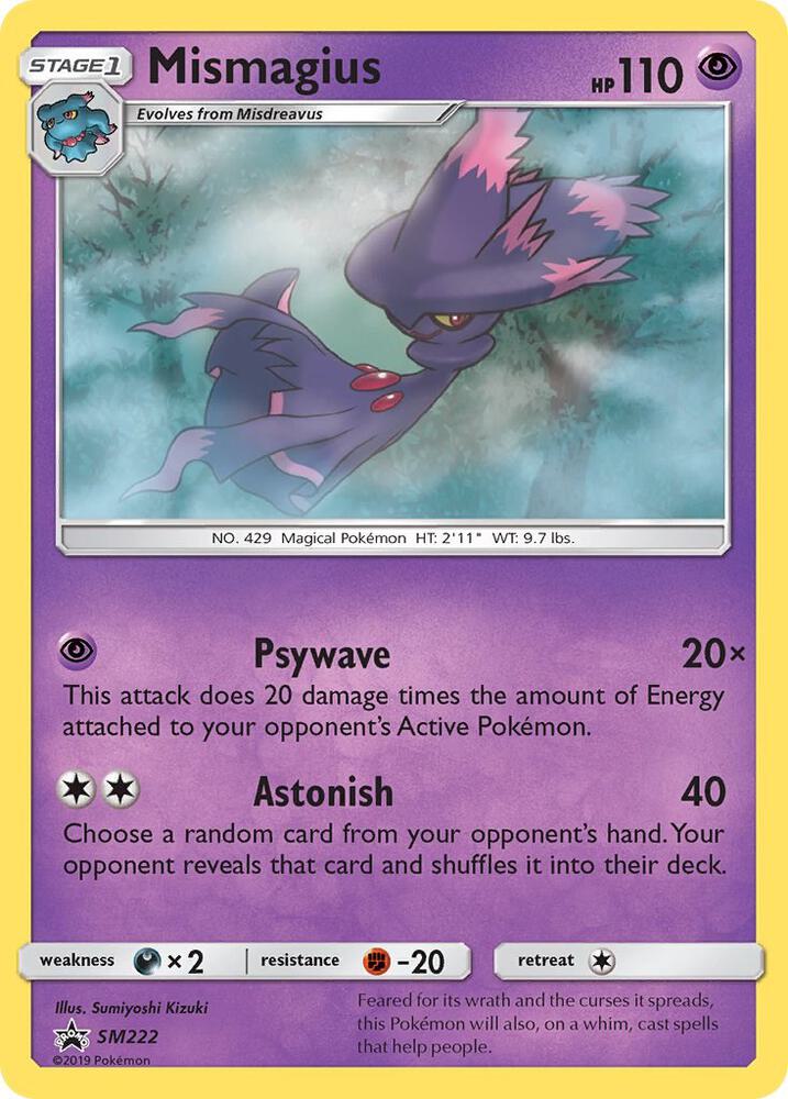 Mismagius SM222 card from SM Promos