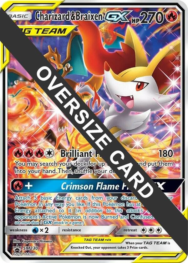 Charizard & Braixen GX (SM Black Star Promo) SM230 card from Jumbo Cards