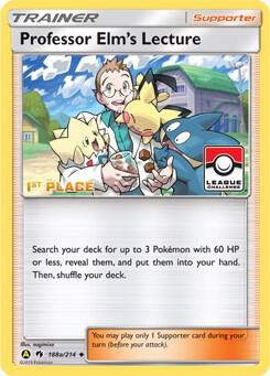 Professor Elm's Lecture (League Challenge) [1st Place] 188a/214 card from League & Championship Cards