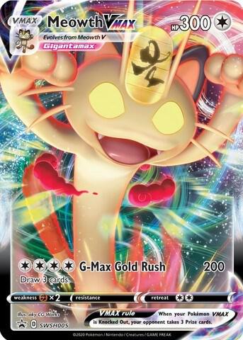 Meowth VMAX SWSH005 card from SWSH: Sword & Shield Promo Cards