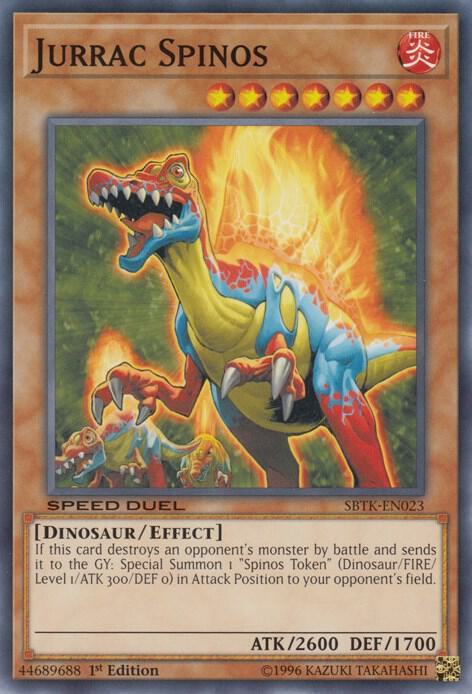 Jurrac Spinos SBTK-EN023 card from Speed Duel: Trials of the Kingdom