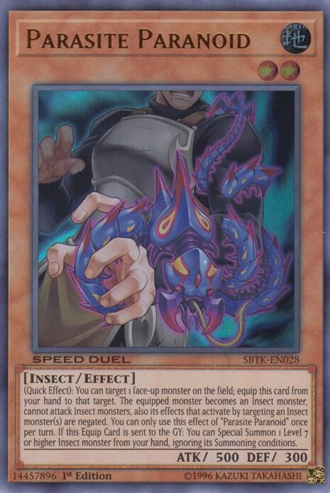 Parasite Paranoid SBTK-EN028 card from Speed Duel: Trials of the Kingdom