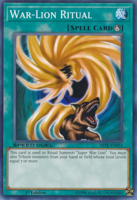 War-Lion Ritual SBTK-EN031 card from Speed Duel: Trials of the Kingdom