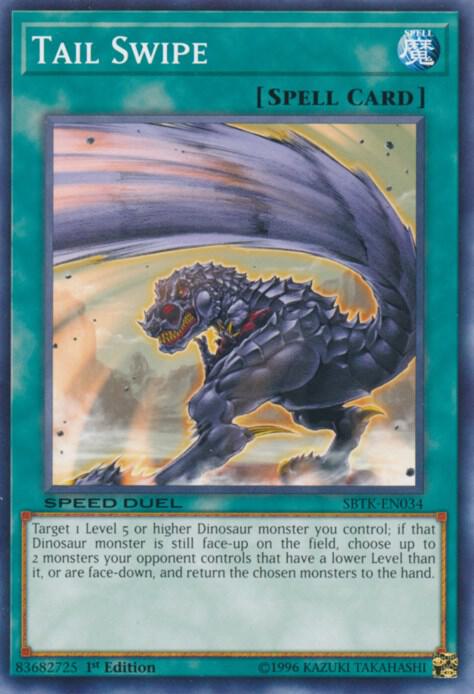 Tail Swipe SBTK-EN034 card from Speed Duel: Trials of the Kingdom