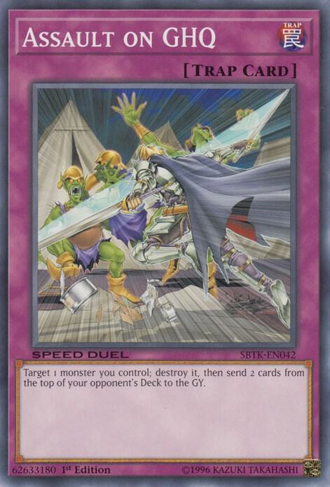 Assault on GHQ SBTK-EN042 card from Speed Duel: Trials of the Kingdom