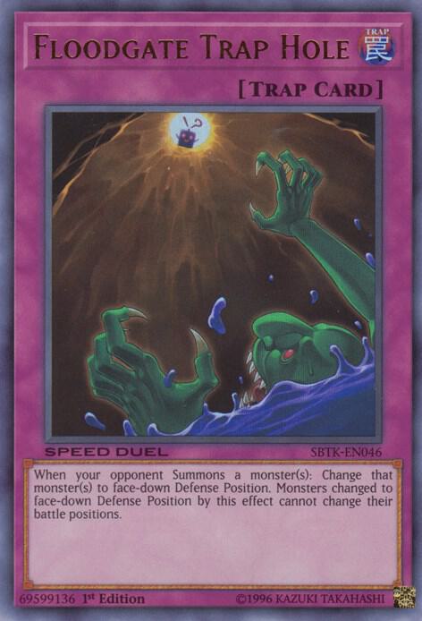 Floodgate Trap Hole SBTK-EN046 card from Speed Duel: Trials of the Kingdom