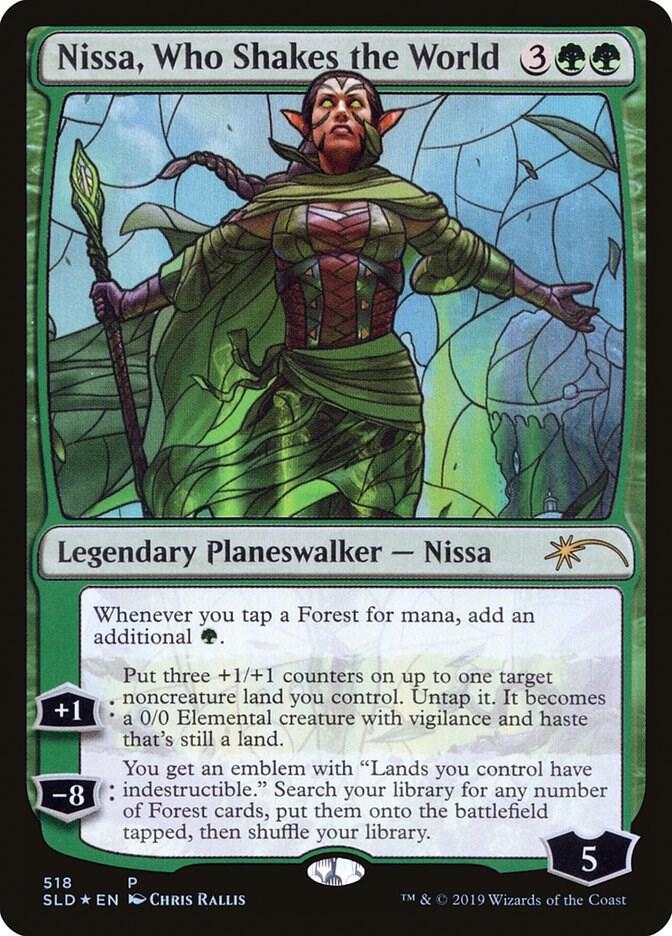 Nissa, Who Shakes the World (Stained Glass) 518 card from Secret Lair Drop Series