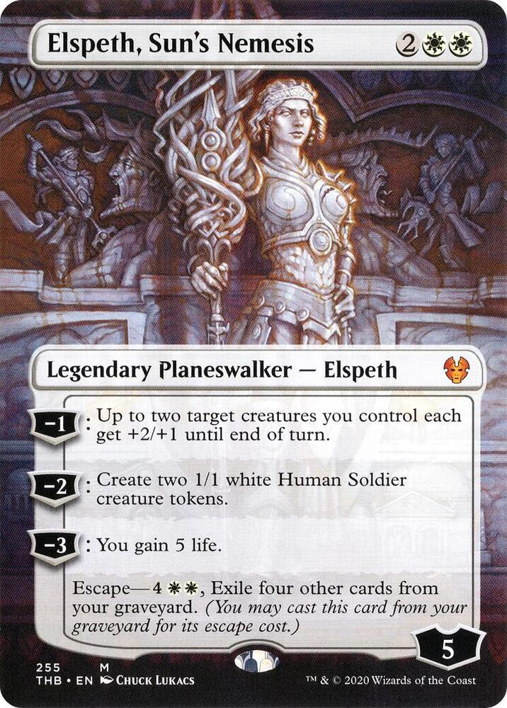 Elspeth, Sun's Nemesis (Borderless) 255 card from Theros Beyond Death