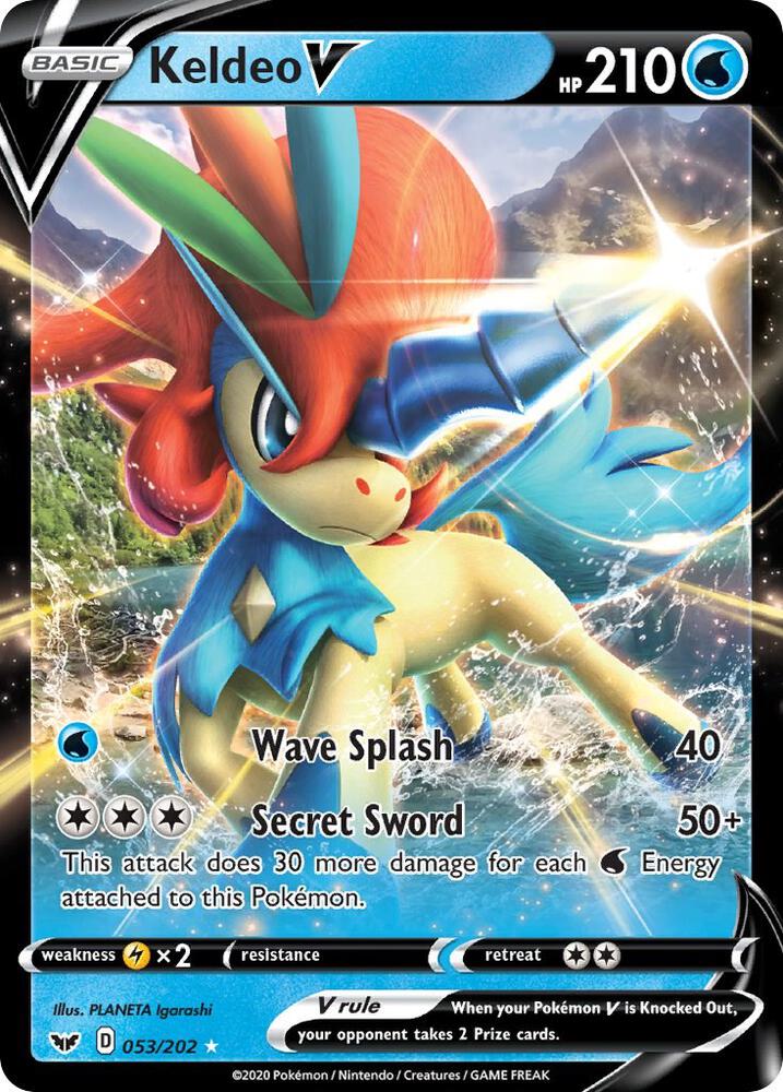 Keldeo V 053/202 card from SWSH01: Sword & Shield Base Set
