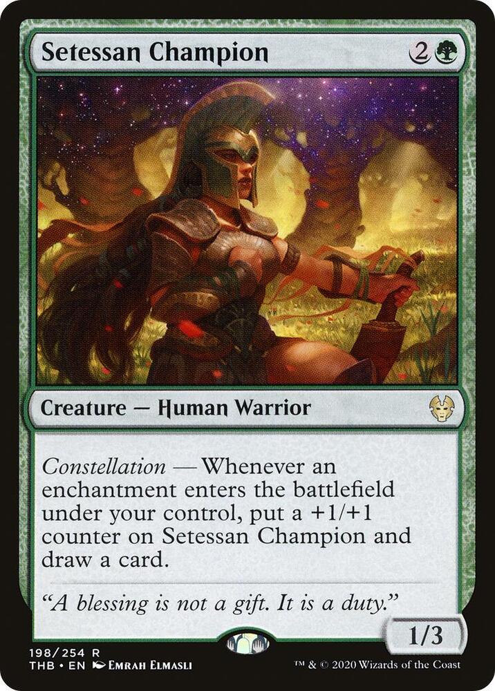 Setessan Champion 198 card from Theros Beyond Death