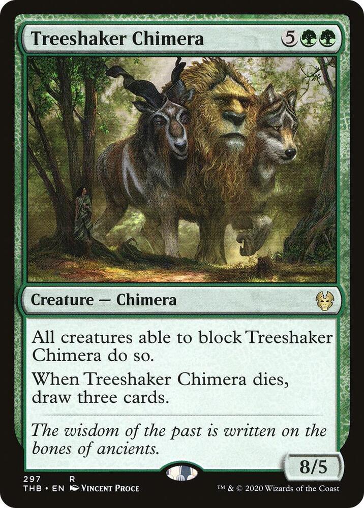 Treeshaker Chimera 297 card from Theros Beyond Death