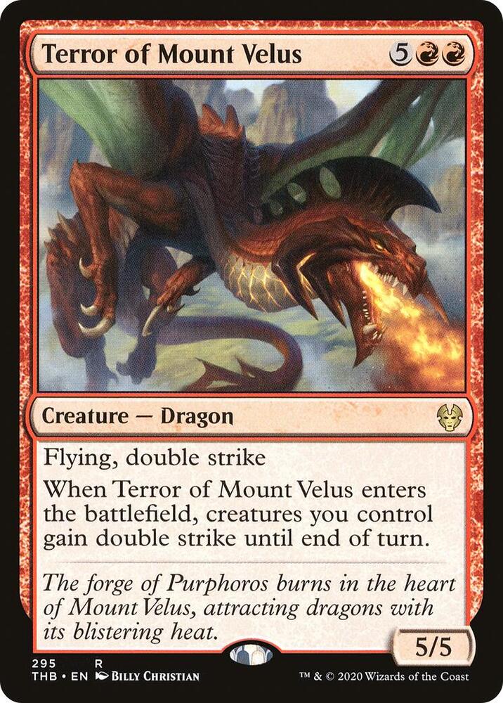 Terror of Mount Velus 295 card from Theros Beyond Death