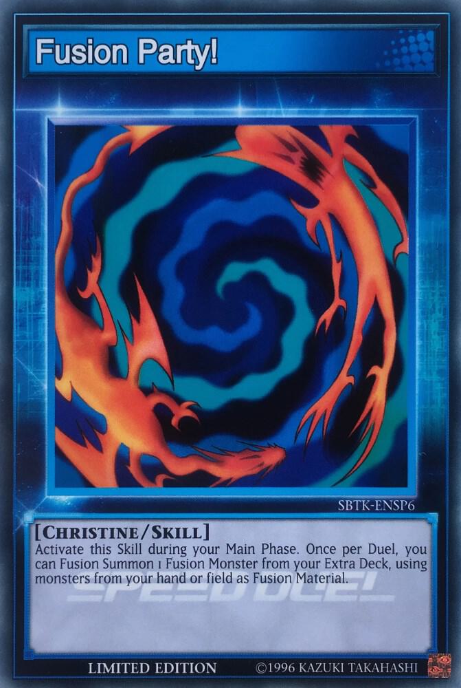 Fusion Party! SBTK-ENSP6 card from Speed Duel: Trials of the Kingdom