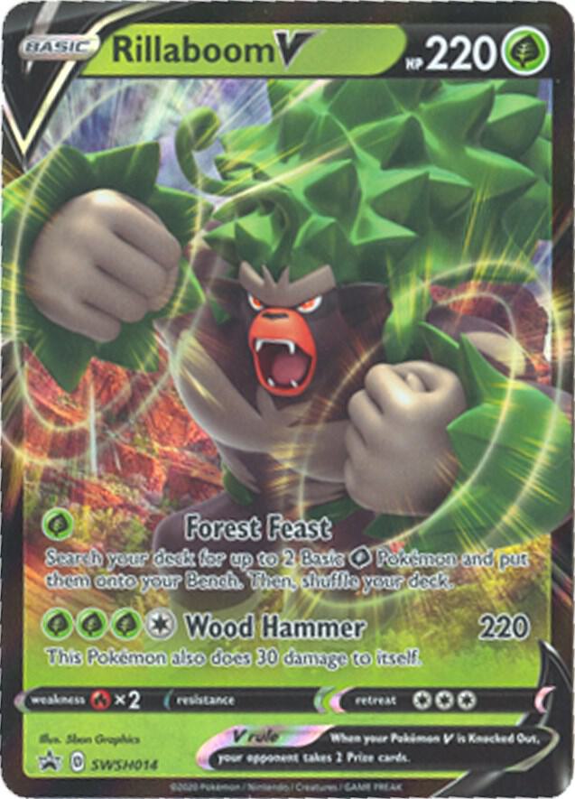 Rillaboom V SWSH014 card from SWSH: Sword & Shield Promo Cards