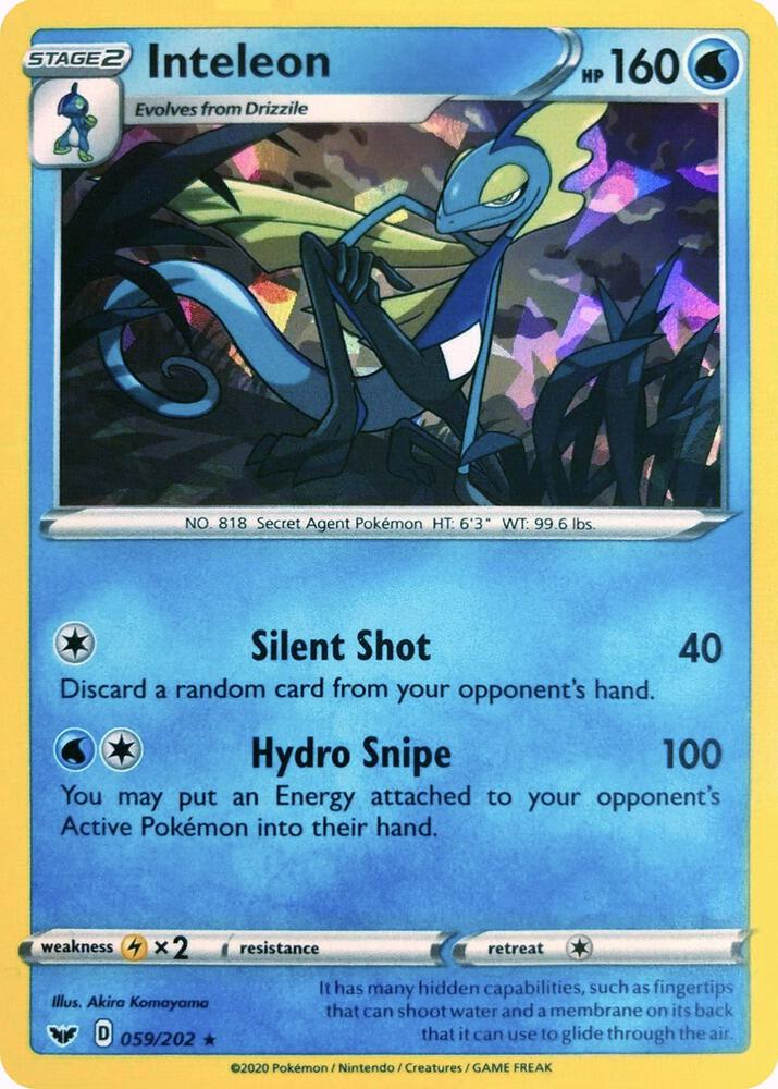Inteleon (Cracked Ice Holo) 059/202 card from Deck Exclusives