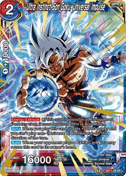 Ultra Instinct Son Goku, Universal Impulse SD11-03 card from Universal Onslaught