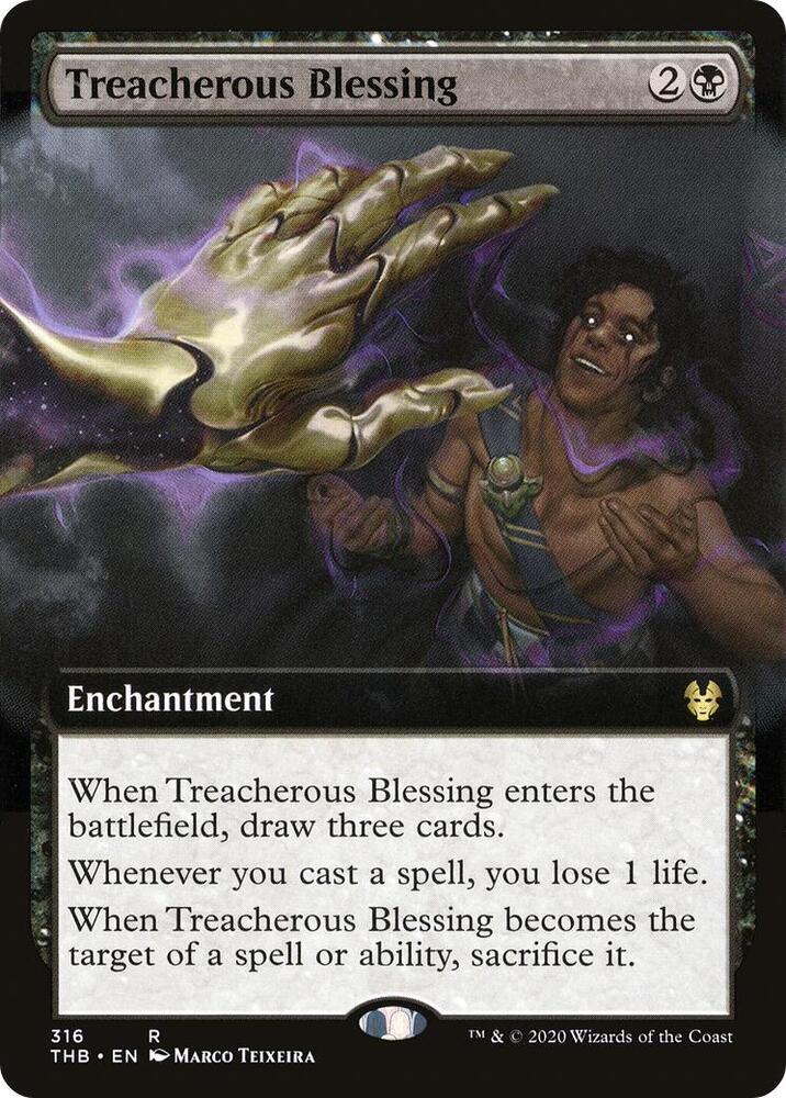 Treacherous Blessing (Extended Art) 316 card from Theros Beyond Death