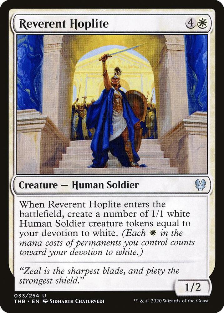 Reverent Hoplite 33 card from Theros Beyond Death