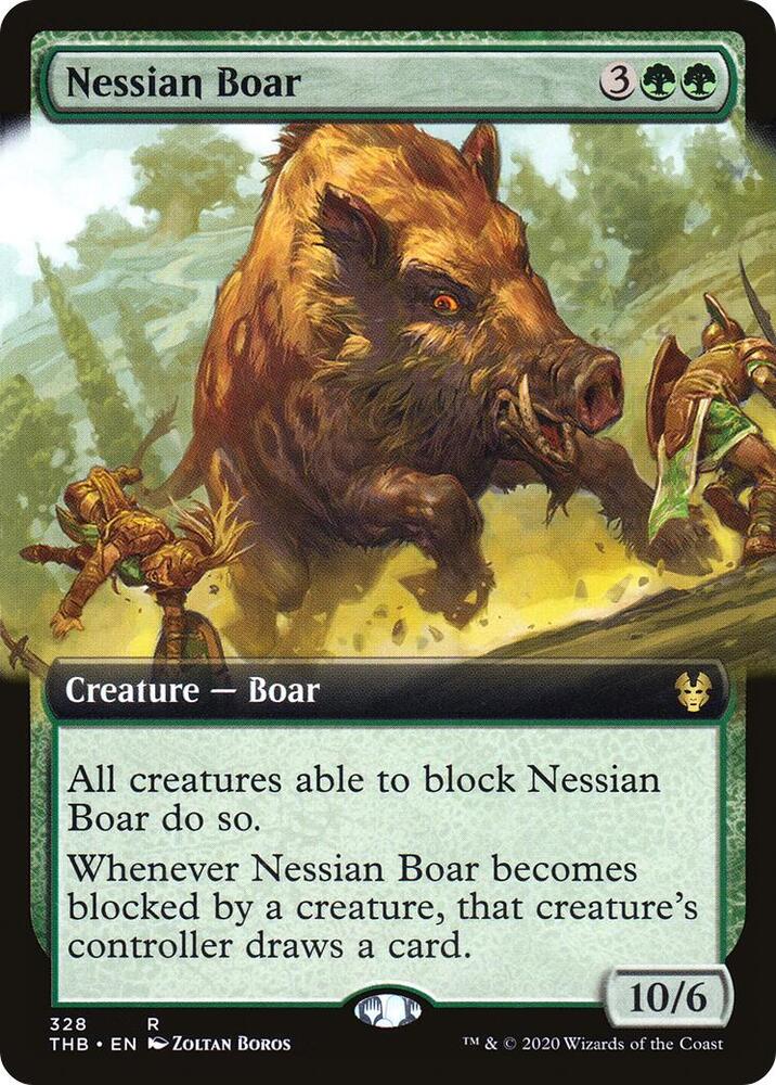 Nessian Boar (Extended Art) 328 card from Theros Beyond Death
