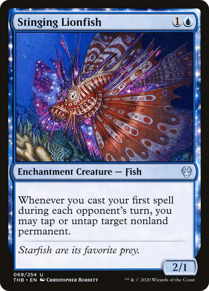 Stinging Lionfish 69 card from Theros Beyond Death