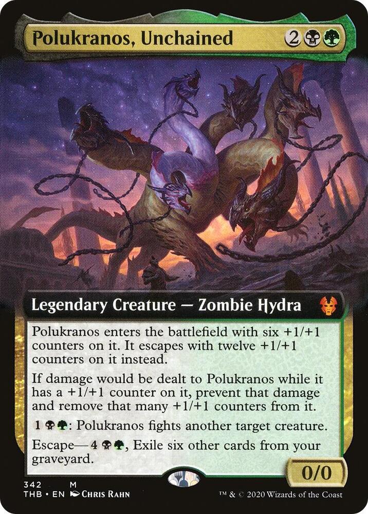 Polukranos, Unchained (Extended Art) 342 card from Theros Beyond Death