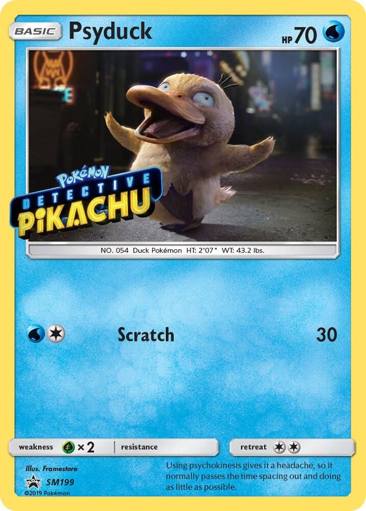Psyduck (Detective Pikachu Stamped) SM199 card from SM Promos