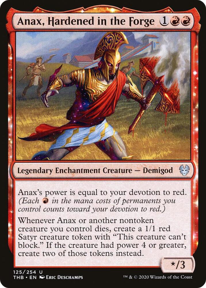 Anax, Hardened in the Forge 125 card from Theros Beyond Death