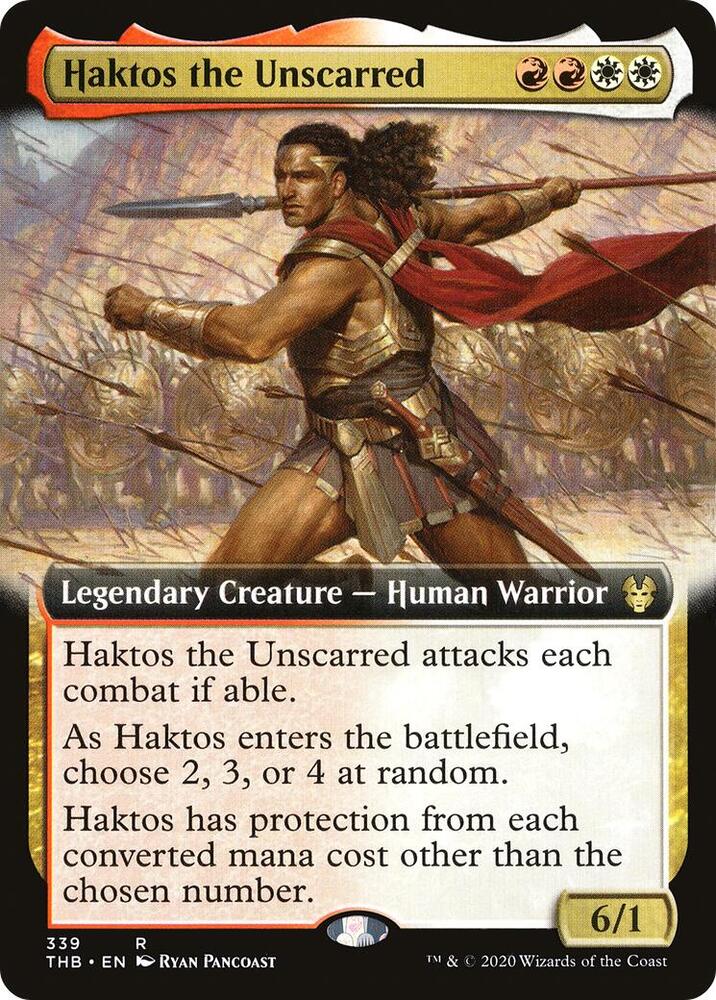 Haktos the Unscarred (Extended Art) 339 card from Theros Beyond Death