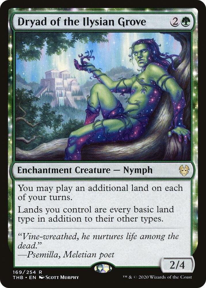 Dryad of the Ilysian Grove 169 card from Theros Beyond Death