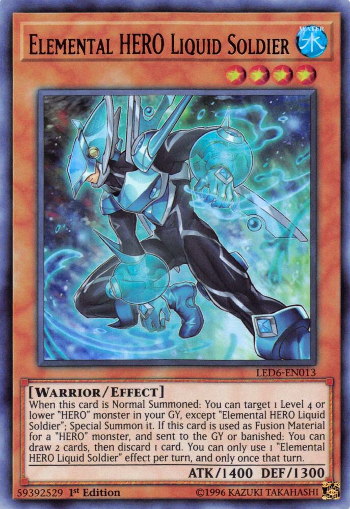 Elemental HERO Liquid Soldier LED6-EN013 card from Legendary Duelists: Magical Hero