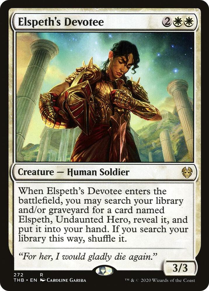 Elspeth's Devotee 272 card from Theros Beyond Death