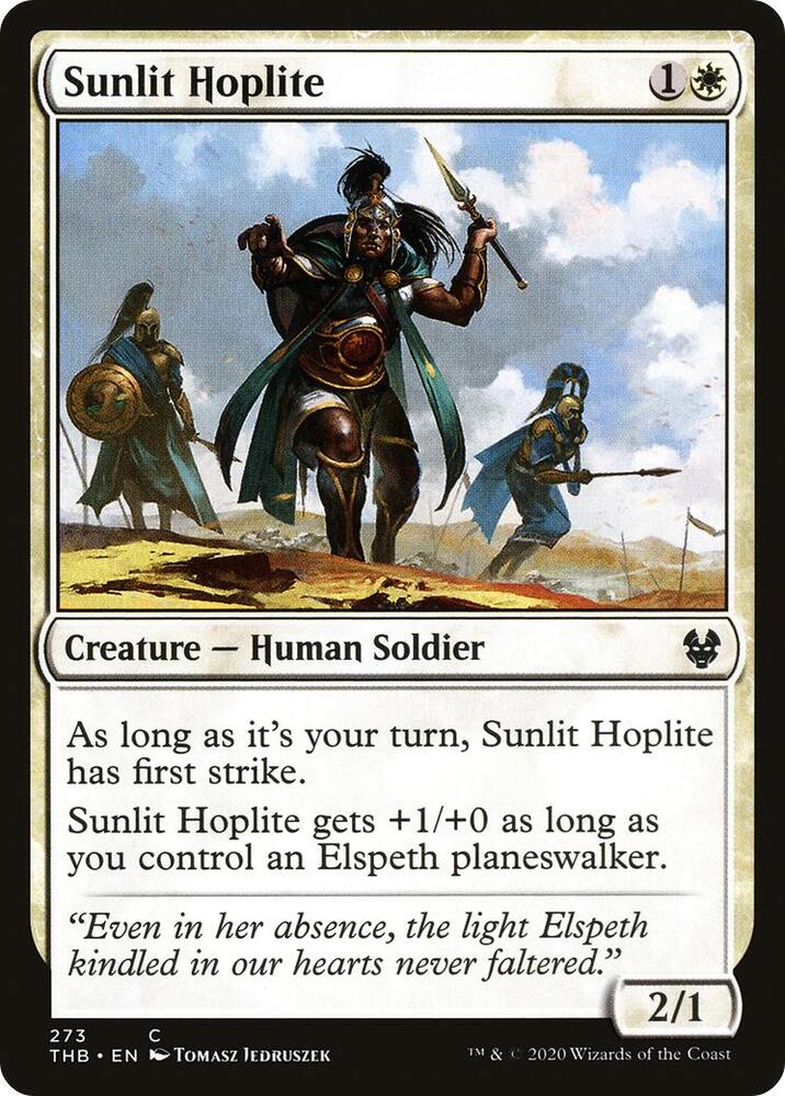 Sunlit Hoplite 273 card from Theros Beyond Death