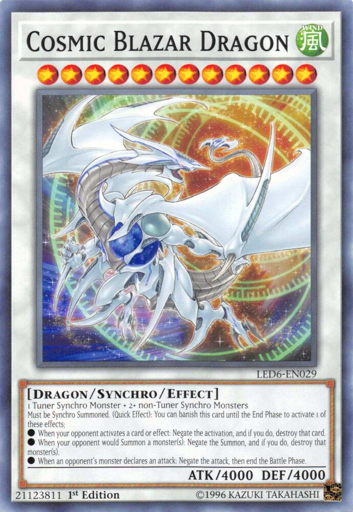 Cosmic Blazar Dragon LED6-EN029 card from Legendary Duelists: Magical Hero