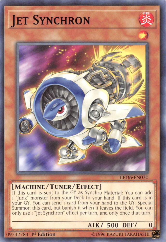Jet Synchron LED6-EN030 card from Legendary Duelists: Magical Hero