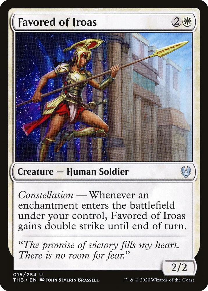Favored of Iroas 15 card from Theros Beyond Death