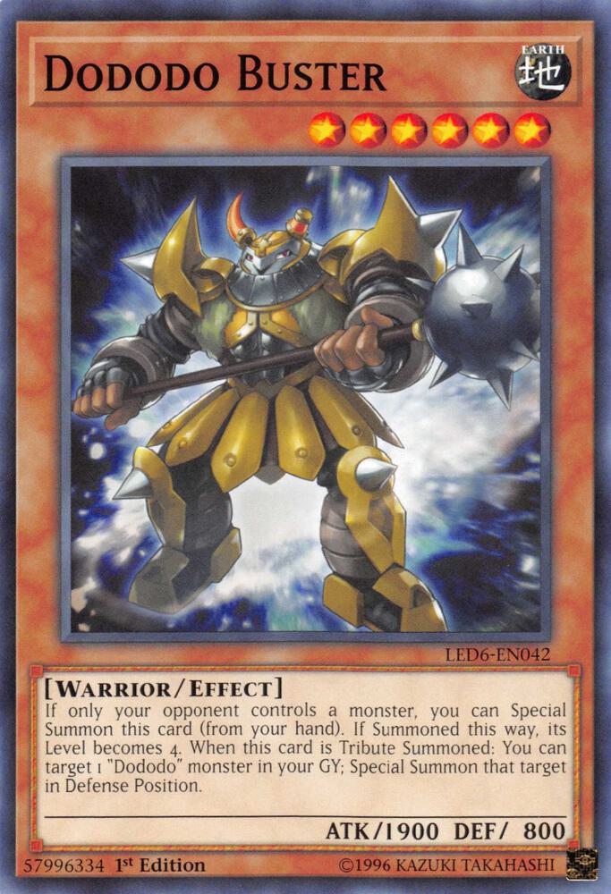 Dododo Buster LED6-EN042 card from Legendary Duelists: Magical Hero