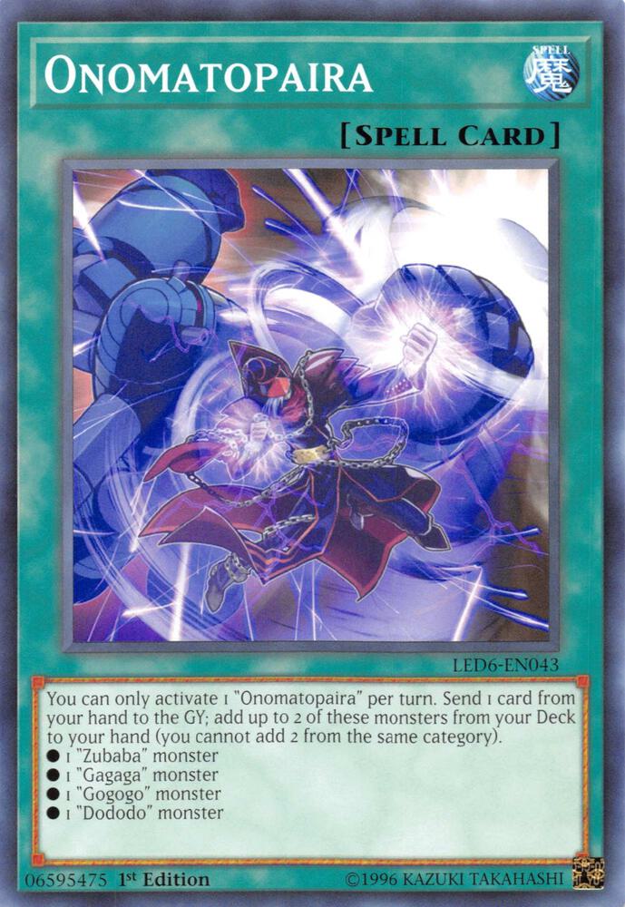 Onomatopaira LED6-EN043 card from Legendary Duelists: Magical Hero