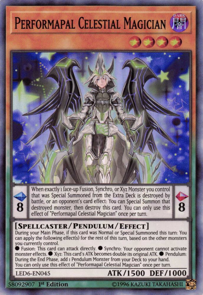 Performapal Celestial Magician LED6-EN045 card from Legendary Duelists: Magical Hero