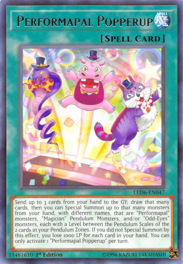 Performapal Popperup LED6-EN047 card from Legendary Duelists: Magical Hero