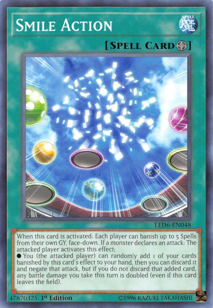 Smile Action LED6-EN048 card from Legendary Duelists: Magical Hero
