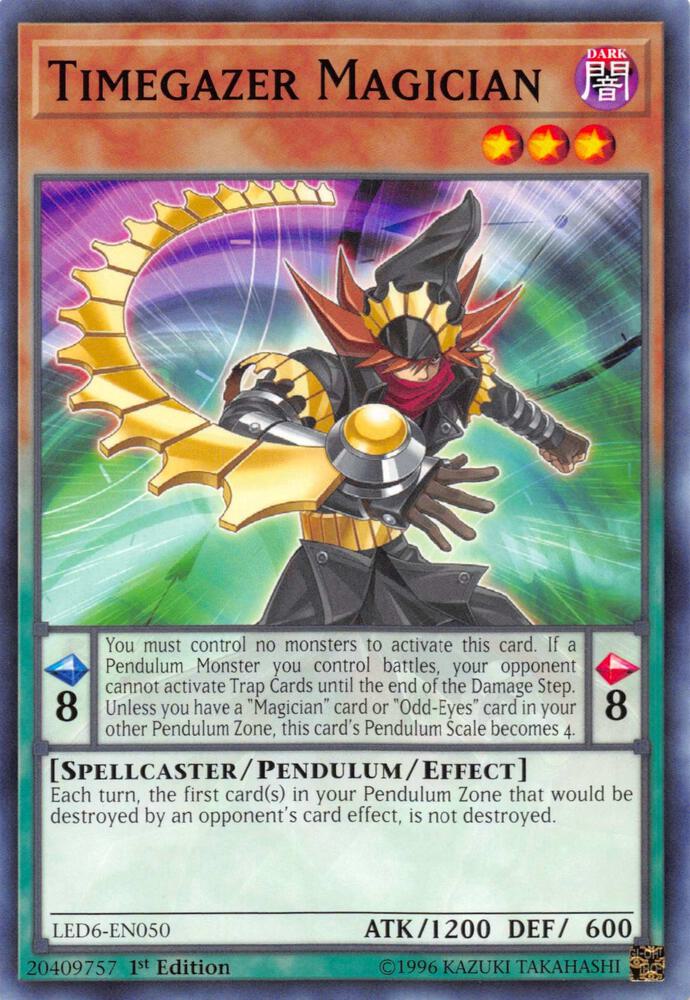 Timegazer Magician LED6-EN050 card from Legendary Duelists: Magical Hero